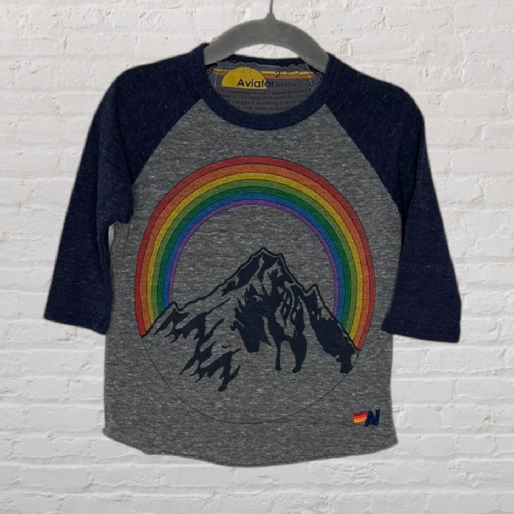 Aviator Nation Chasing Rainbows Graphic Raglan Tee